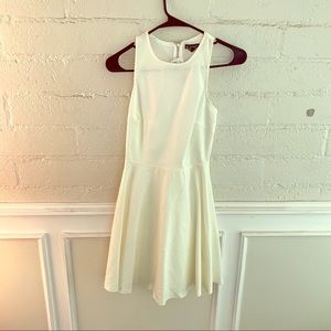 White cutout skater dress